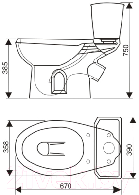 Унитаз напольный Оскольская керамика Элисса