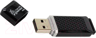 Usb flash накопитель SmartBuy Quartz Black 16Gb (SB16GBQZ-K)