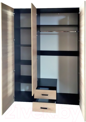 Шкаф Евва Венеция Ш 2.02 1з (венге/дуб сонома)