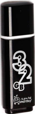 Usb flash накопитель SmartBuy Glossy Black 32Gb (SB32GBGS-K) - фото
