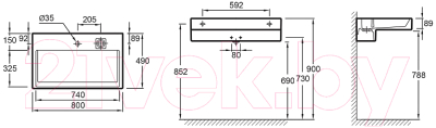 Умывальник Jacob Delafon Terrace 80x49 (EXD9112-00)