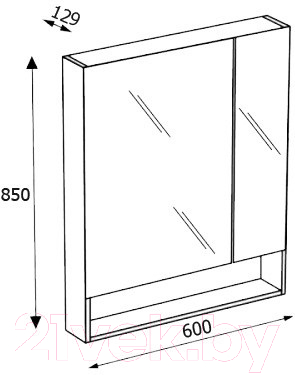 Шкаф с зеркалом для ванной Roca The Gap 60 / ZRU9302844 (тиковое дерево)
