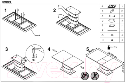 Обеденный стол Halmar Nobel