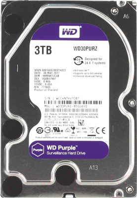 Жесткий диск Western Digital 3TB Purple (WD30PURZ) - фото