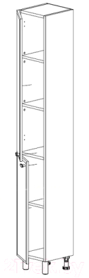 Шкаф-пенал для ванной СанитаМебель Лотос 501.270 (правый)