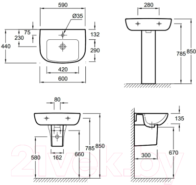 Умывальник Jacob Delafon Odeon Up E4700-00