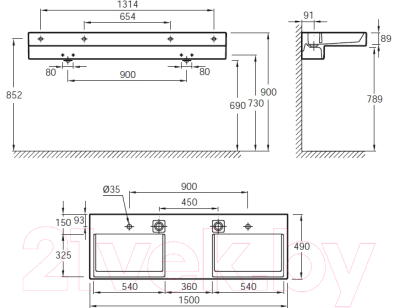 Умывальник Jacob Delafon Terrace EXAA112-Z-00