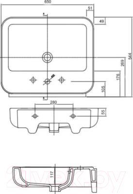 Умывальник Kolo Ego K11165000 (65x55)