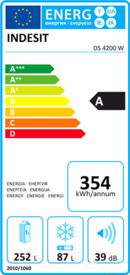 Холодильник с морозильником Indesit DS 4200 W