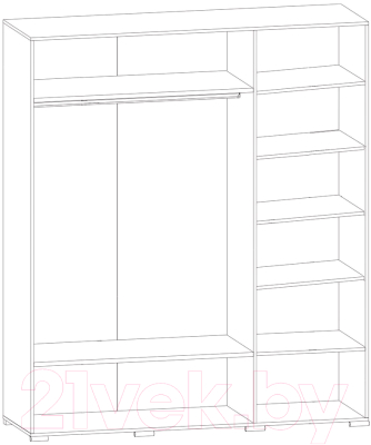 Шкаф Black Red White Azteca S205-SZF3D/21/18