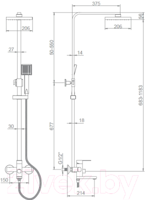 Душевая система Ledeme L2433