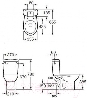 Унитаз напольный Roca Victoria 734239U000