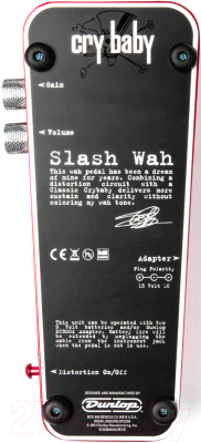 Педаль электрогитарная Dunlop Manufacturing CryBaby SW95 Slash Wah
