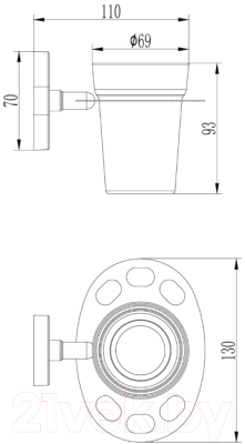 Стакан для зубной щетки и пасты Ledeme L1906-1