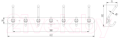 Вешалка для ванной Ledeme L201-7