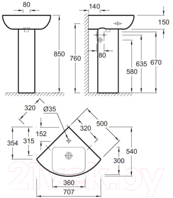 Умывальник Jacob Delafon Odeon Up E4710-00