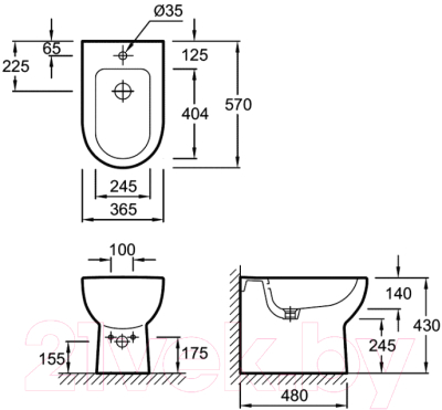 Биде напольное Jacob Delafon Odeon Up E4738-00