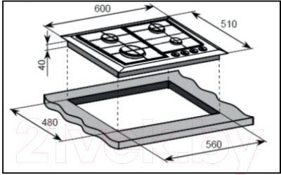 Газовая варочная панель Weissgauff HGG641BV