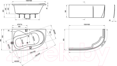 Ванна акриловая Ravak Rosa 160x95 L