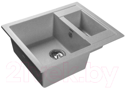 Мойка кухонная GranFest Quadro GF-Q610K (серый) - фото