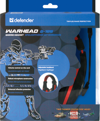 Наушники-гарнитура Defender Warhead G-185 / 64106