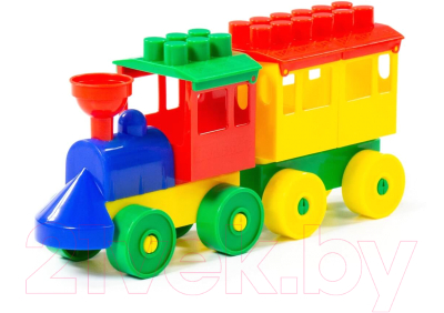 Конструктор Полесье Паровоз с одним вагоном / 2037