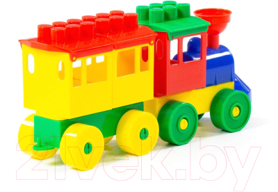 Конструктор Полесье Паровоз с одним вагоном / 2037