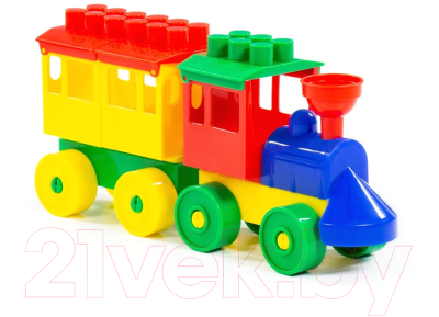 Конструктор Полесье Паровоз с одним вагоном / 2037