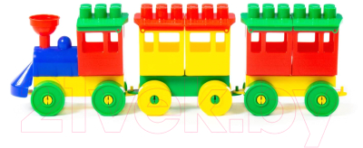 Конструктор Полесье Паровоз с двумя вагонами / 2044