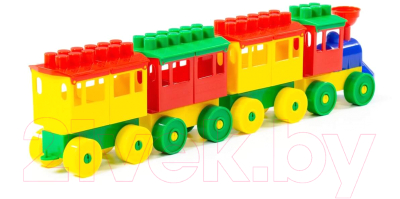 Конструктор Полесье Паровоз с тремя вагонами / 2051