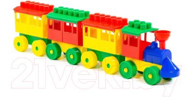 Конструктор Полесье Паровоз с тремя вагонами / 2051