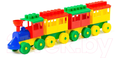 Конструктор Полесье Паровоз с тремя вагонами / 2051