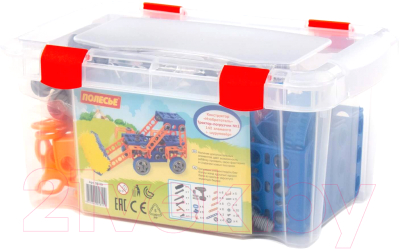 Конструктор Полесье Изобретатель. Трактор-погрузчик №1 с шуруповертом / 58119 - фото