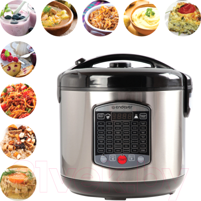 Мультиварка Endever Vita 90 (черный/сталь)