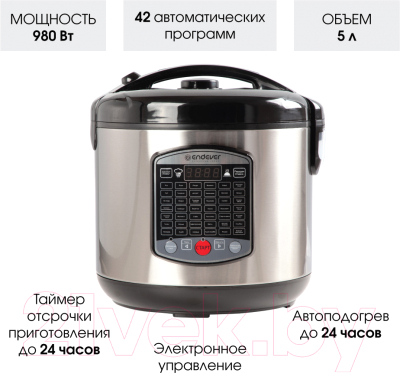 Мультиварка Endever Vita 90 (черный/сталь)