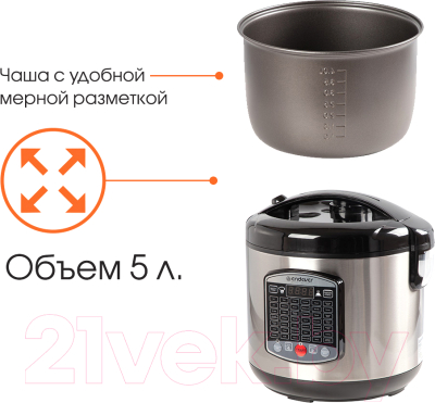 Мультиварка Endever Vita 90 (черный/сталь)