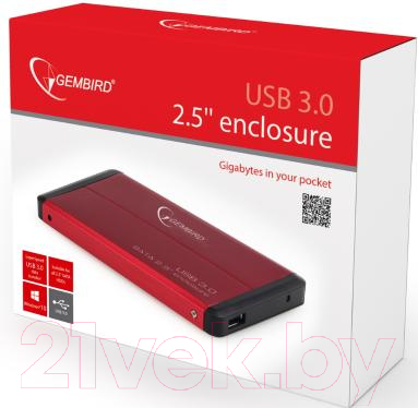 Бокс для жесткого диска Gembird EE2-U3S-2-R