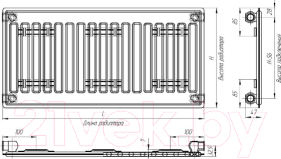 Радиатор стальной Лидея ЛК 10-505 500x500
