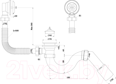 Сифон Ани Пласт Ани E151