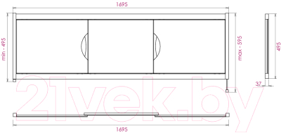 Экран для ванны Onika Лагуна 170