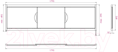 Экран для ванны Onika Лагуна 180