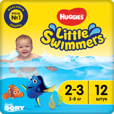 Подгузники-трусики детские Huggies Little Swimmers 2-3 - фото