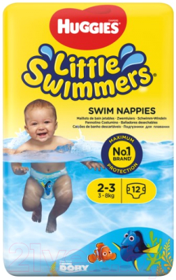 Подгузники-трусики детские Huggies Little Swimmers 2-3