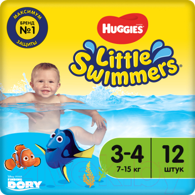 Подгузники-трусики детские Huggies Little Swimmers 3-4 - фото