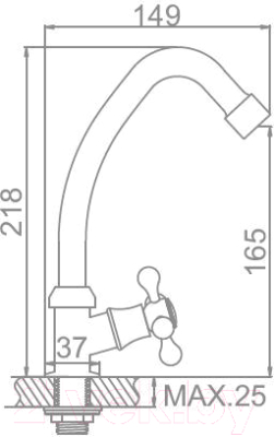 Кран на одну воду Wisent W4165