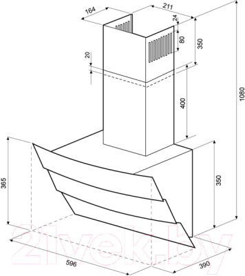 Вытяжка наклонная Krona Inga 600 PB / 00018184
