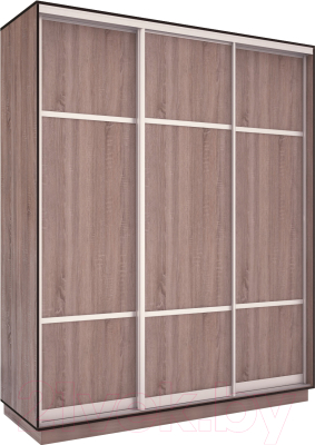 Шкаф-купе Евва 176 TS.03 / АЭП ШК.3.03 (трюфель/серебро) - фото