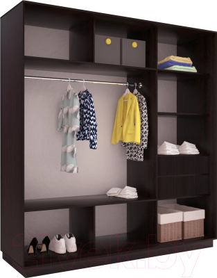 Шкаф-купе Евва 176 VS.03 / АЭП ШК.3.03 (венге/серебро)