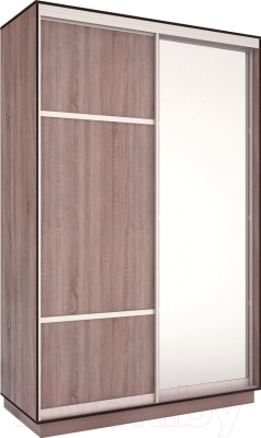 Шкаф-купе Евва 138 TS.02 / АЭП ШК.2 02 (трюфель/серебро) - фото