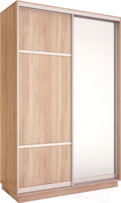 Шкаф-купе Евва 138 SS.02 / АЭП ШК.2 02 (сонома/серебро) - фото